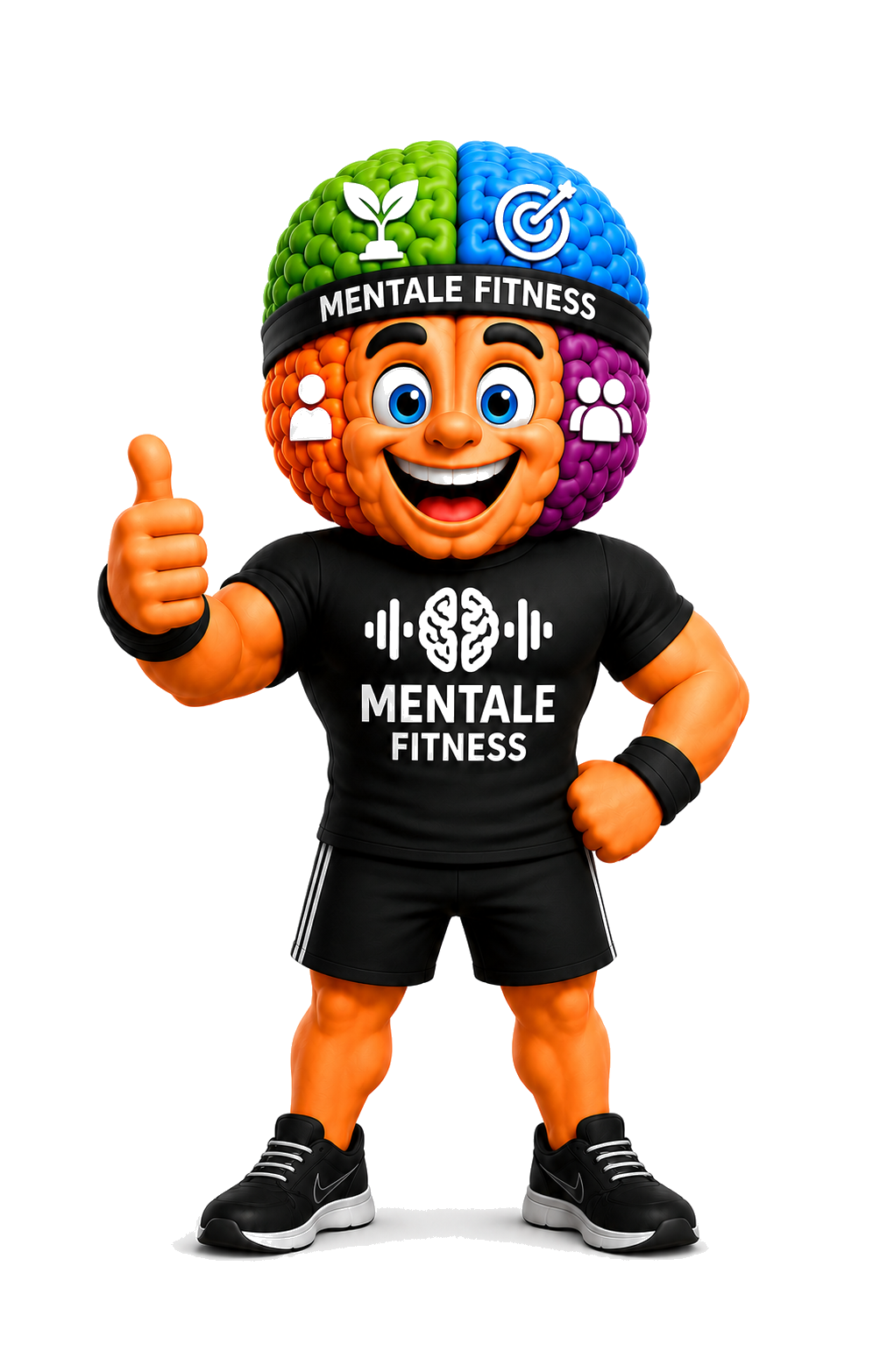 Prana Mental Fitness mascotte met de vier mentale spiergroepen