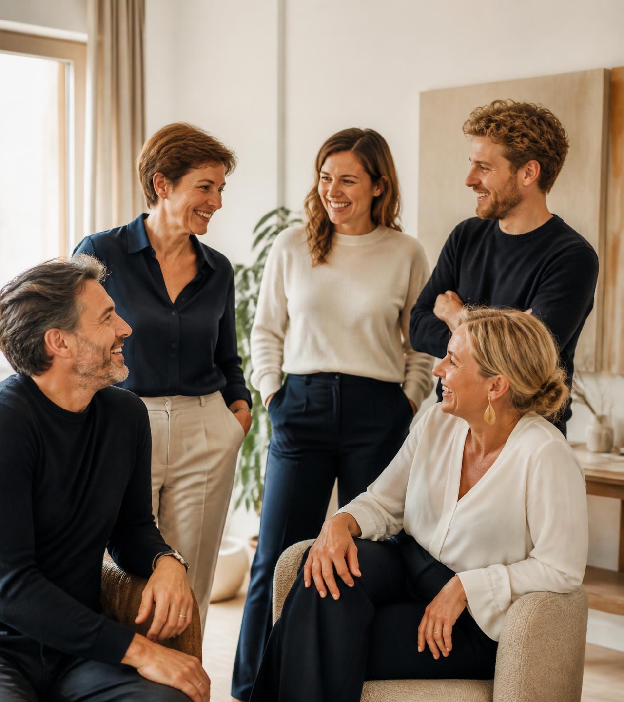 Het team van Prana in gesprek in de studio